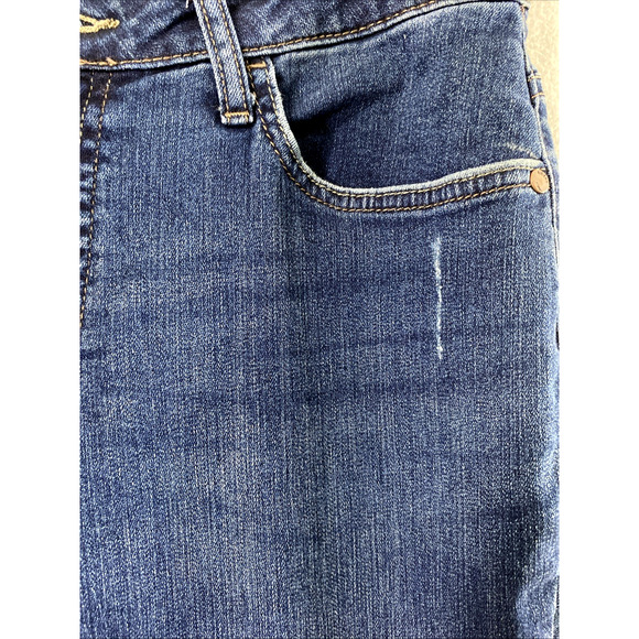 Lee Riders Jeans Womens Size 32" W Dark Wash Denim Distress Mid Rise‎ Straight - Picture 11 of 11